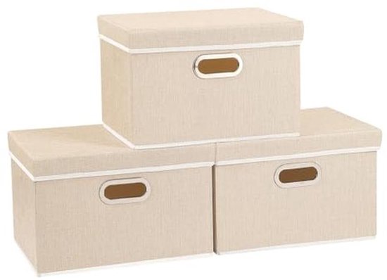 EZOWARE Set van 4 Opbergmanden Bakken Dozen, Stoffen Opvouwbare Organizer Cubes voor Kinderkamer, Speelgoed, Zwart, 33x37x33cm