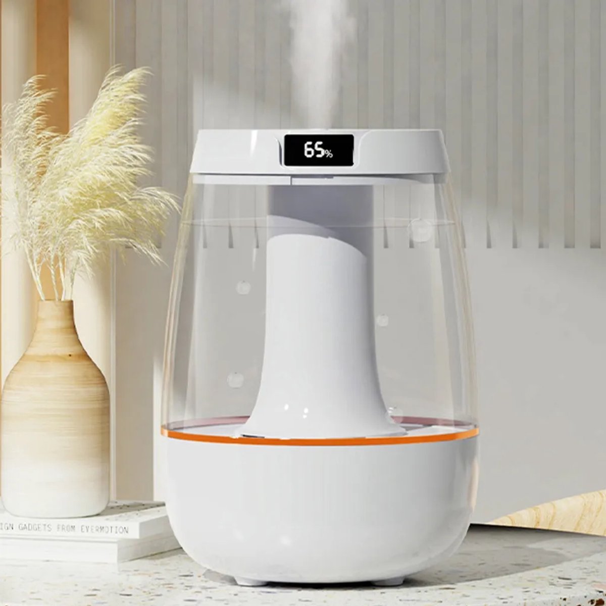 Luchtbevochtiger, aromadiffuser, luchtbevochtiger voor binnen, aromadiffuser, 3-liter waterreservoir, met nachtlampje, stille werking (30 decibel), USB-aansluiting, geschikt voor slaapkamers en kantoren, wit.