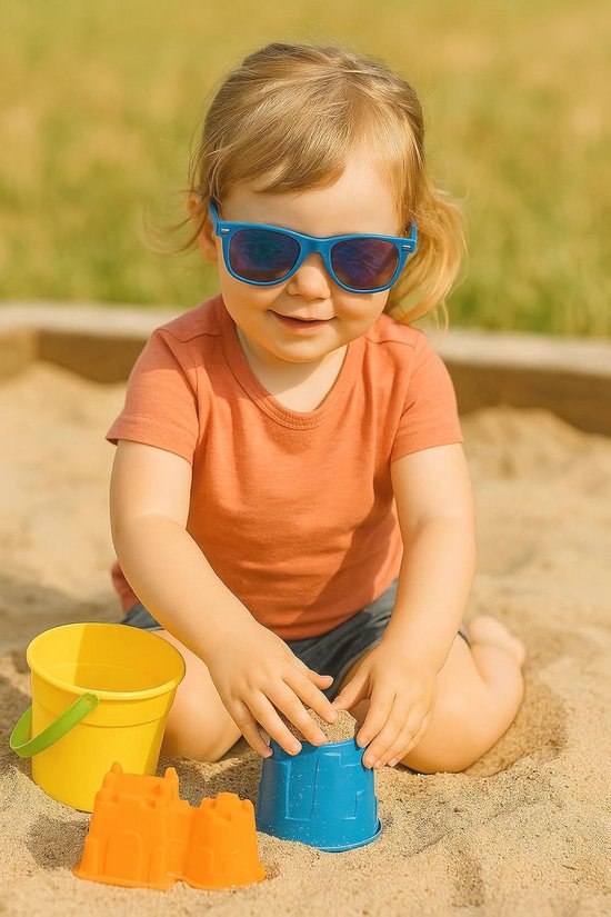 Kids Nerd Zonnebril met Kunststof Montuur en Polycarbonaat Lenzen in Retrodesign — afbeelding 4