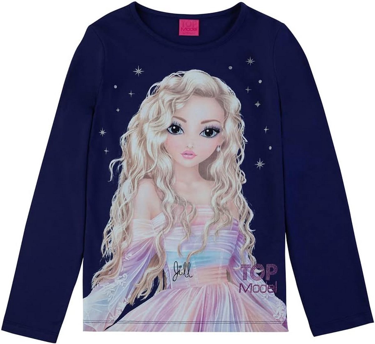 Blauw Top Model Shirt voor Meisjes met Jill Print
