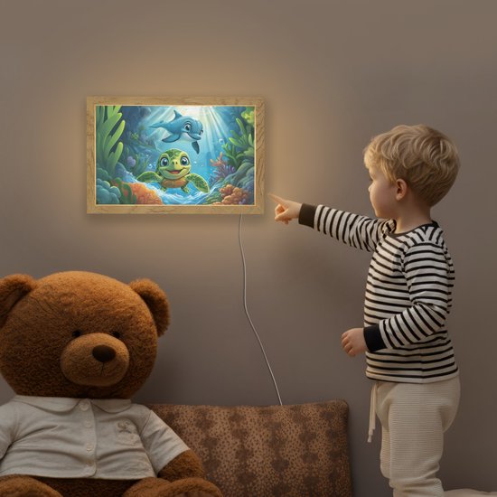 Lichtbak met kabel 20 x 30 cm Baby olifant van Periglass — afbeelding 5