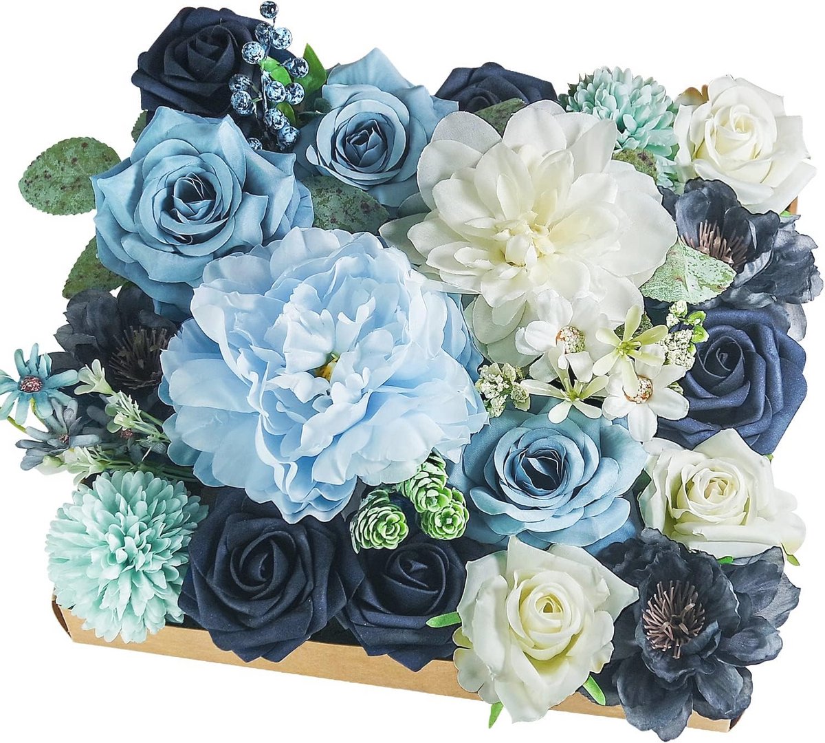 Kunstbloem Dahlia en Pioen Combo Box Set voor DIY Bruiloft Boeketten en Woondecoraties