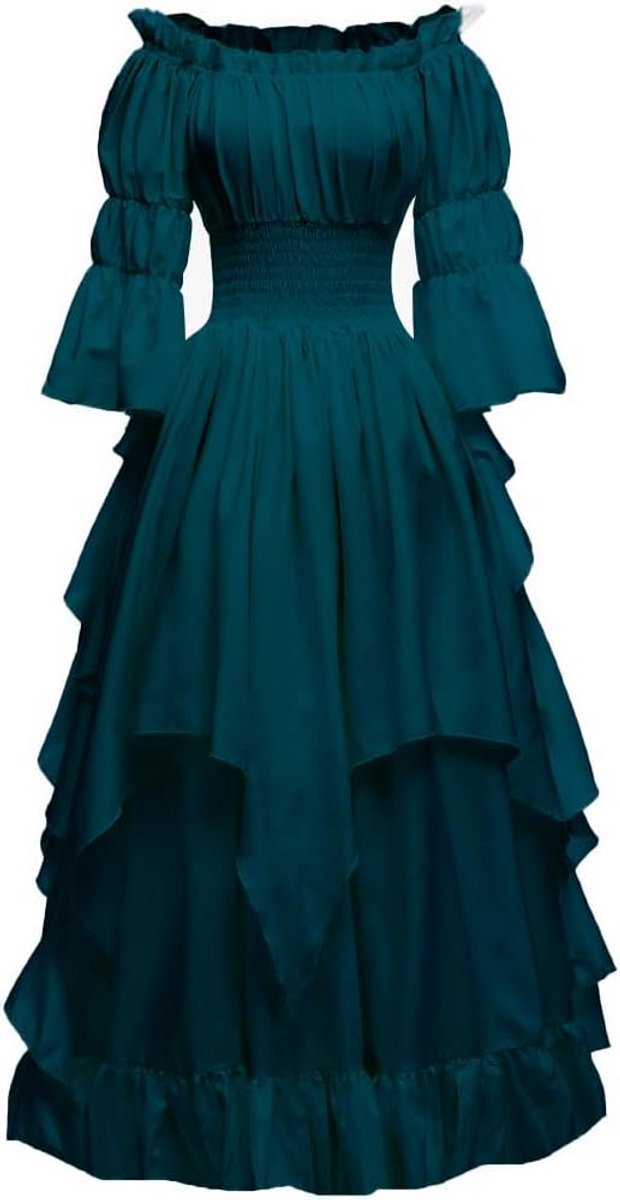 Gothic Heksenjurk Middeleeuwse Renaissance Kostuum Victoriaanse Stijl voor Dames