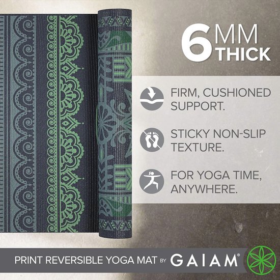 Extra dikke antislip yogamat 6 mm - omkeerbare oefenmat voor yoga en pilates — afbeelding 3