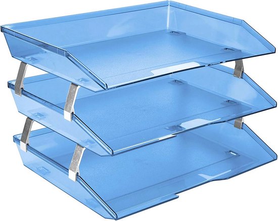 Basics Kunststof organizer, brievenbakje, rechthoekig, 2 stuks, letterformaat, zwart