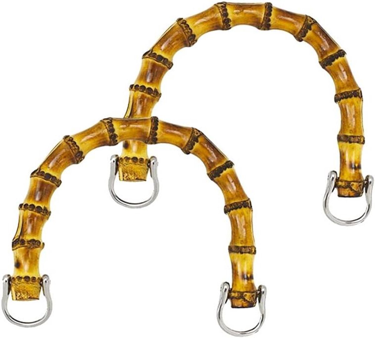 Allecta - Bamboe handgrepen voor tassen, 2 stuks, U-vormig, 15,5 x 11 cm. Geeft een natuurlijke touch.