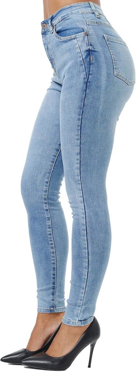 Dames Jeans Hoge Taille Slim Fit - Denim Stretchbroek