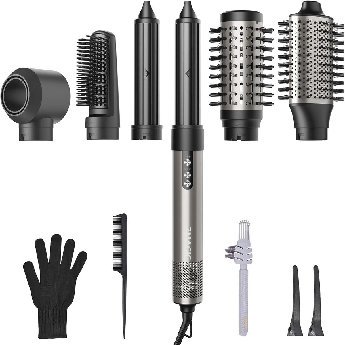 6-in-1 Haardrogerborstel en Styler – Professionele Föhnborstel voor Krullen en Volume