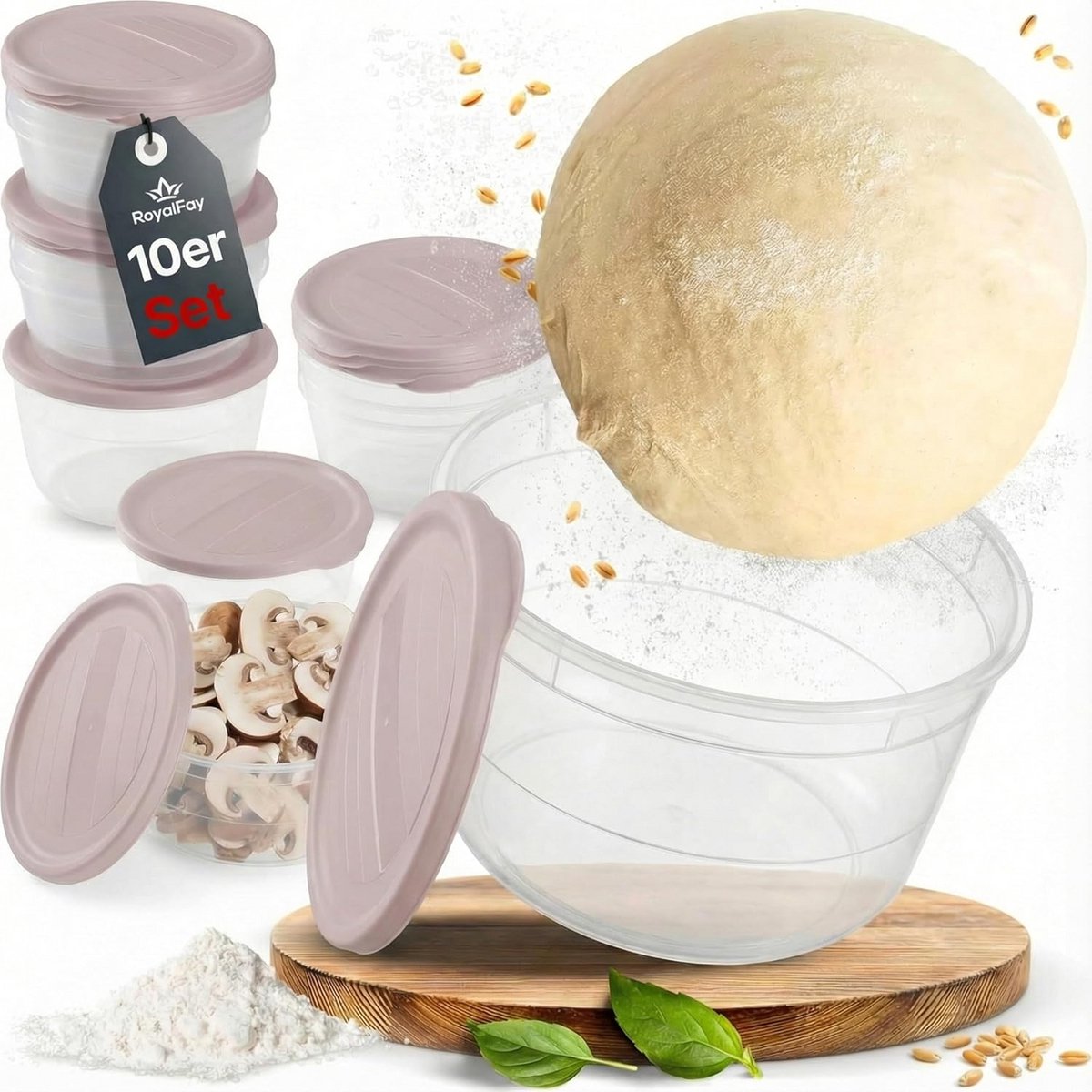 Pizza Ballen Box 10 Stuks met Deksel - Voedselveilige Fermentatie Box