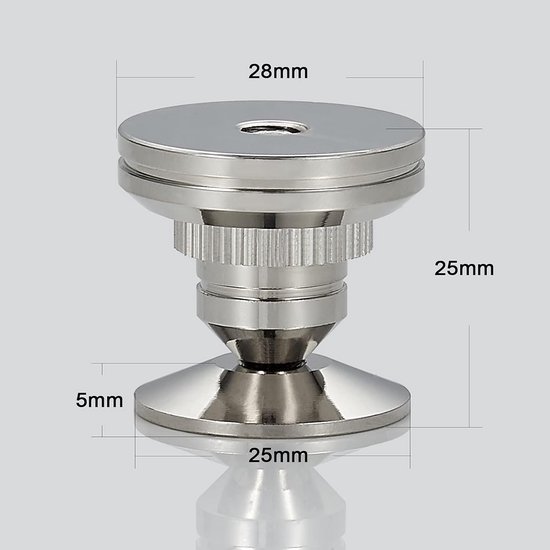 Hoogte Verstelbare Speaker Spikes Set van 8 - Subwoofer Voeten met Zelfklevende Pads voor Optimaal Geluid van Merkloos — afbeelding 5