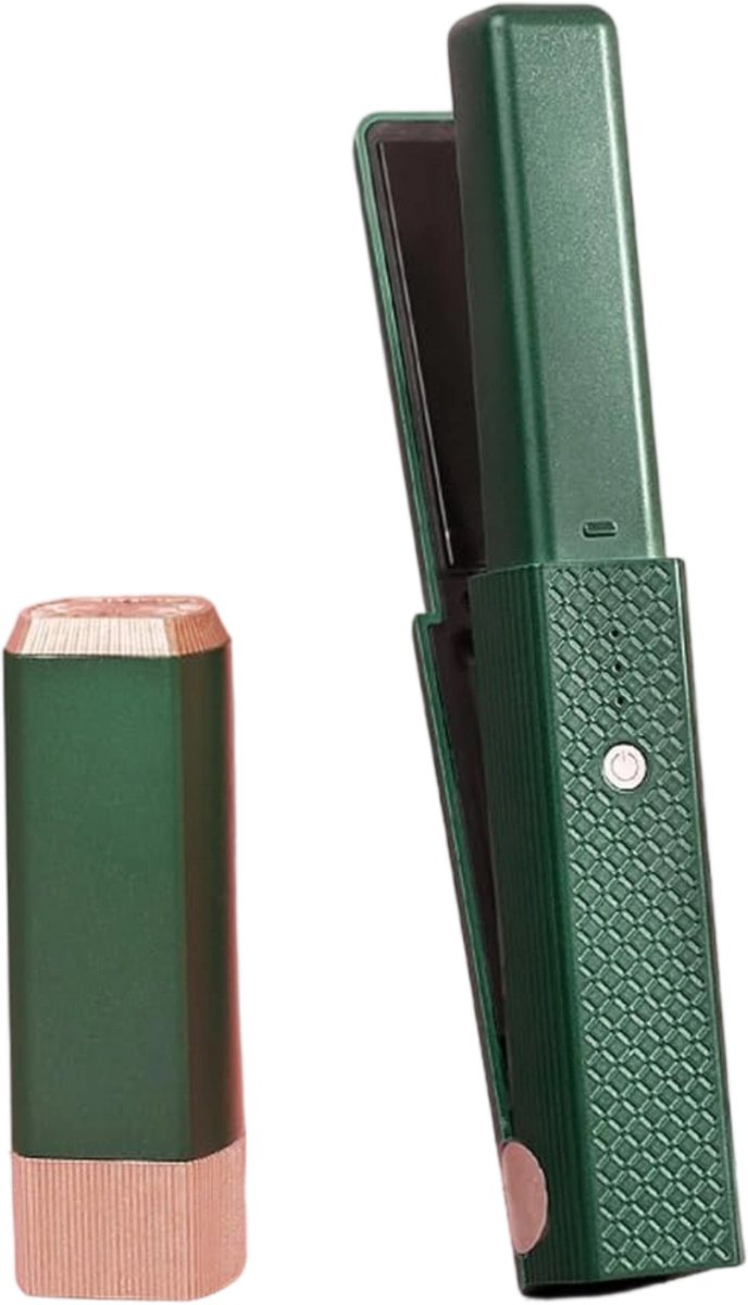 longziming - Mini Draadloze Stijltang & Krultang 2-in-1 - Snoerloze Haarstyler - Snelle Opwarming - Beschermt Haar tegen Beschadiging -Reishaarstyler - Compact & Draagbaar - Groente