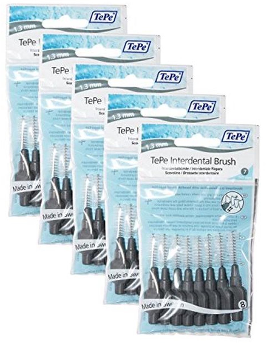 Interdentale borstel 1.3 mm - 40 stuks (5 verpakkingen)