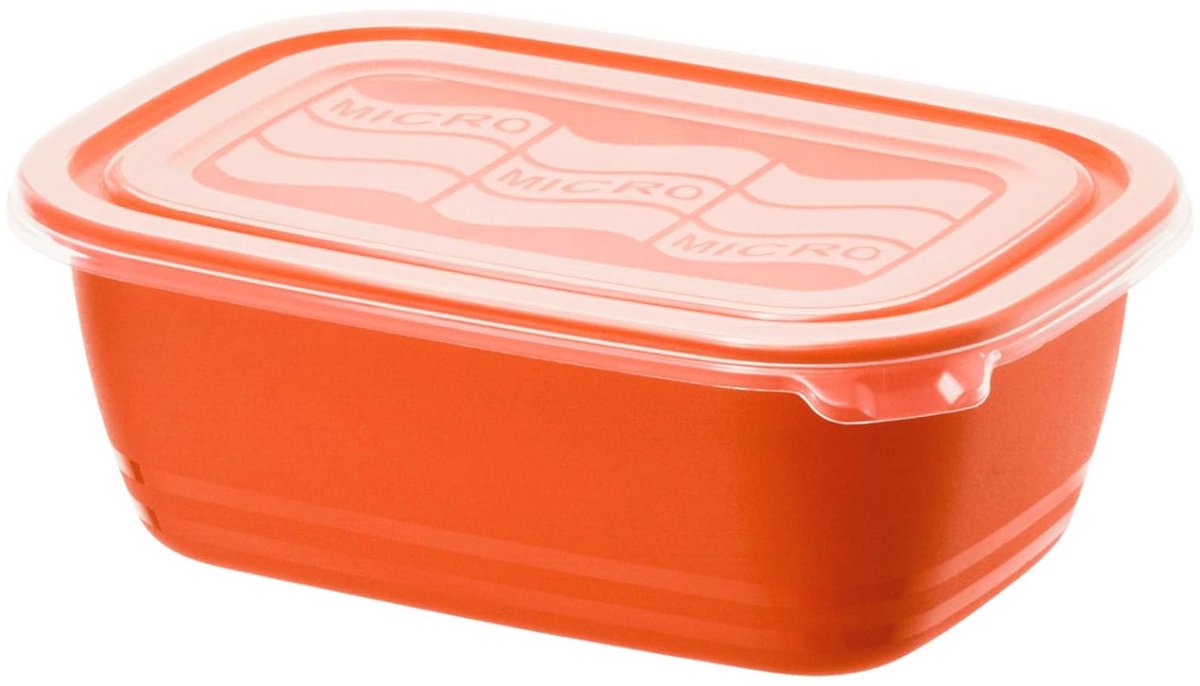 Microgolfblik 3.7l met Deksel - BPA-vrij Kunststof - Rood/Transparant
