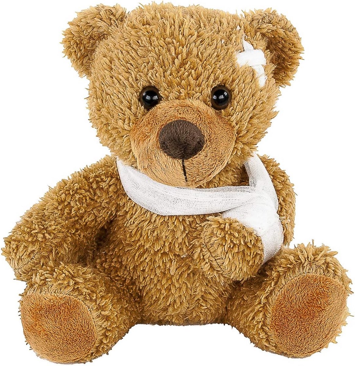 Pluche teddybeer met verband 21 cm - troostend knuffeldier voor kinderen