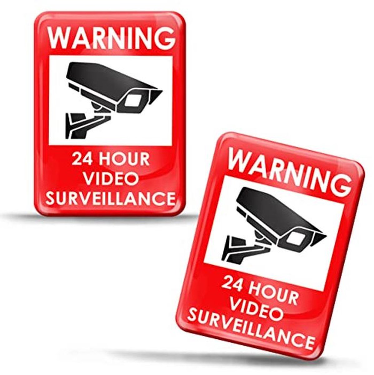 2 Pack 3D Gel Waarschuwingssticker voor Camera Bewaking - Veiligheid Sticker voor Deur of Poort