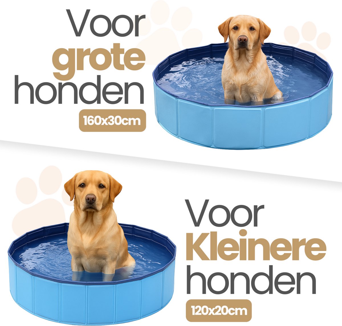 Dogs&Co® Hondenzwembad 100x30 cm Blauw - Zwembadje voor huisdieren - Honden zwembad - Hondenbad - Bad voor Honden en kinderen - Opzet zwembad - 100x30cm - Blauw thumbnail 4