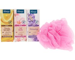 Kneipp Badolie Cadeauset 4-delig - Relaxing, Soft Skin & Beauty Secret met Puff
