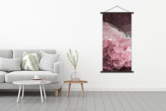 Porte-affiche avec affiche - Affiche scolaire - Natuursteen - Rose - Cristal - 90x180 cm - Lattes noires
