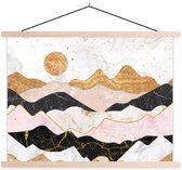 Porte-affiche avec affiche - Affiche scolaire - Marbre - Or - Pastel - 120x90 cm - Lattes vierges