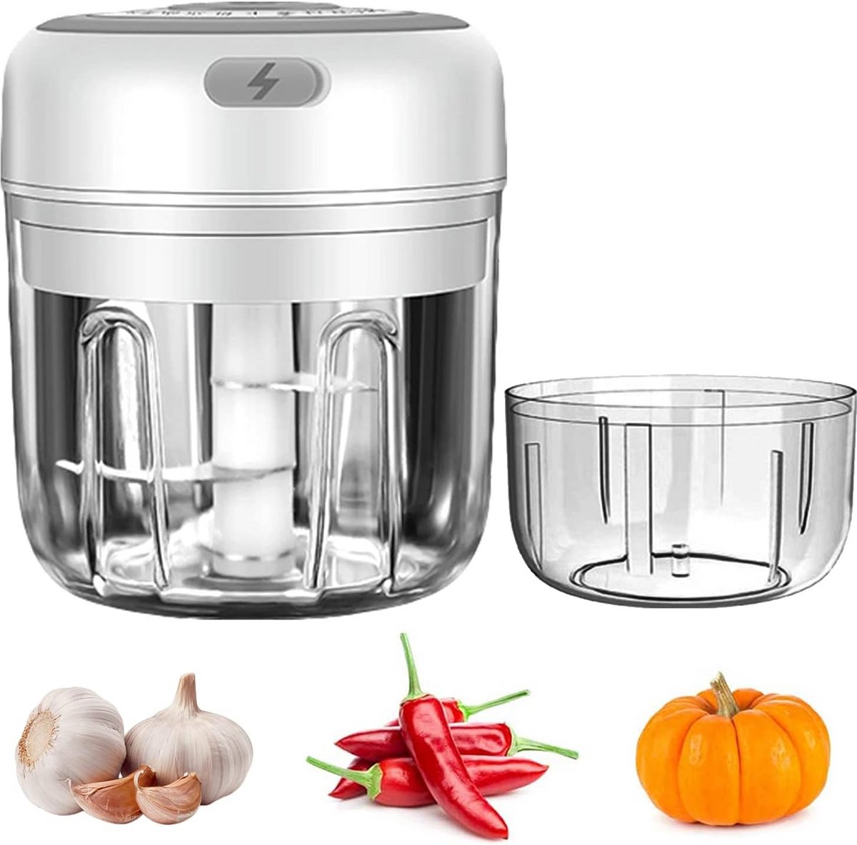 Mini elektrische groentehakker met USB-oplaadfunctie - 100 ml en 250 ml