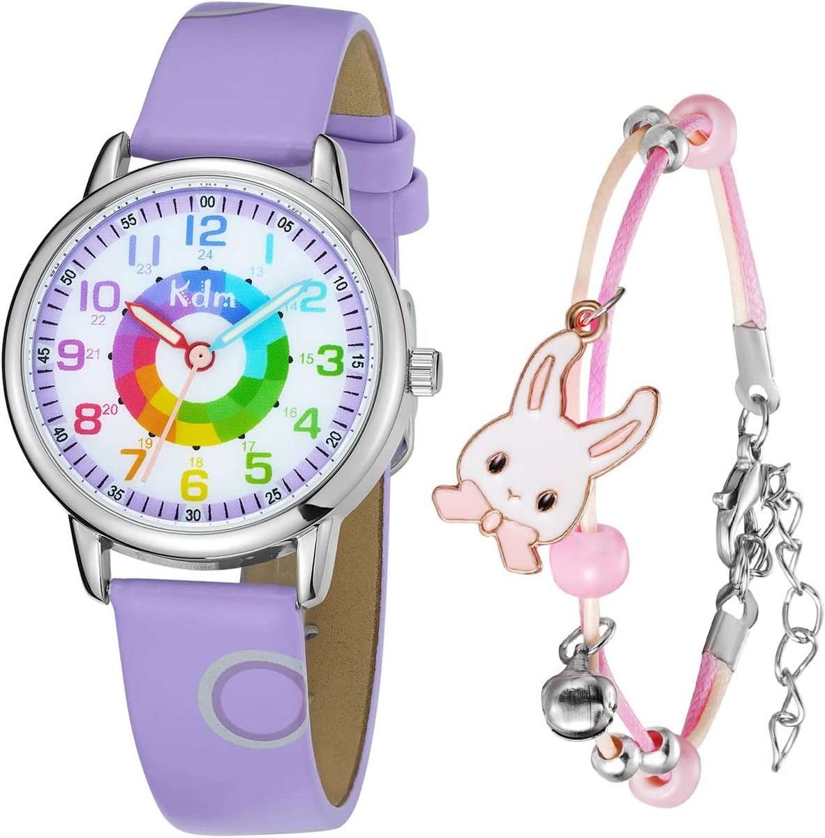 Analoge Kinderhorloge met Leren Armband - Waterdicht Tijd Leren Horloge