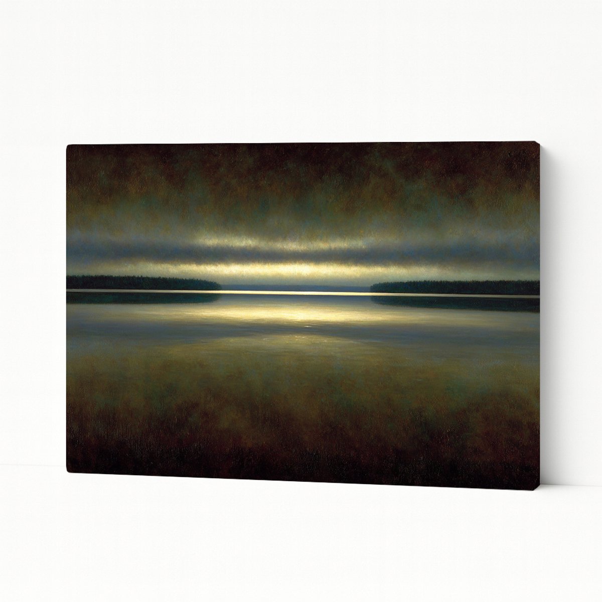Mistige horizon - Interieurdecoratie - Canvas schilderij - 70x50 cm