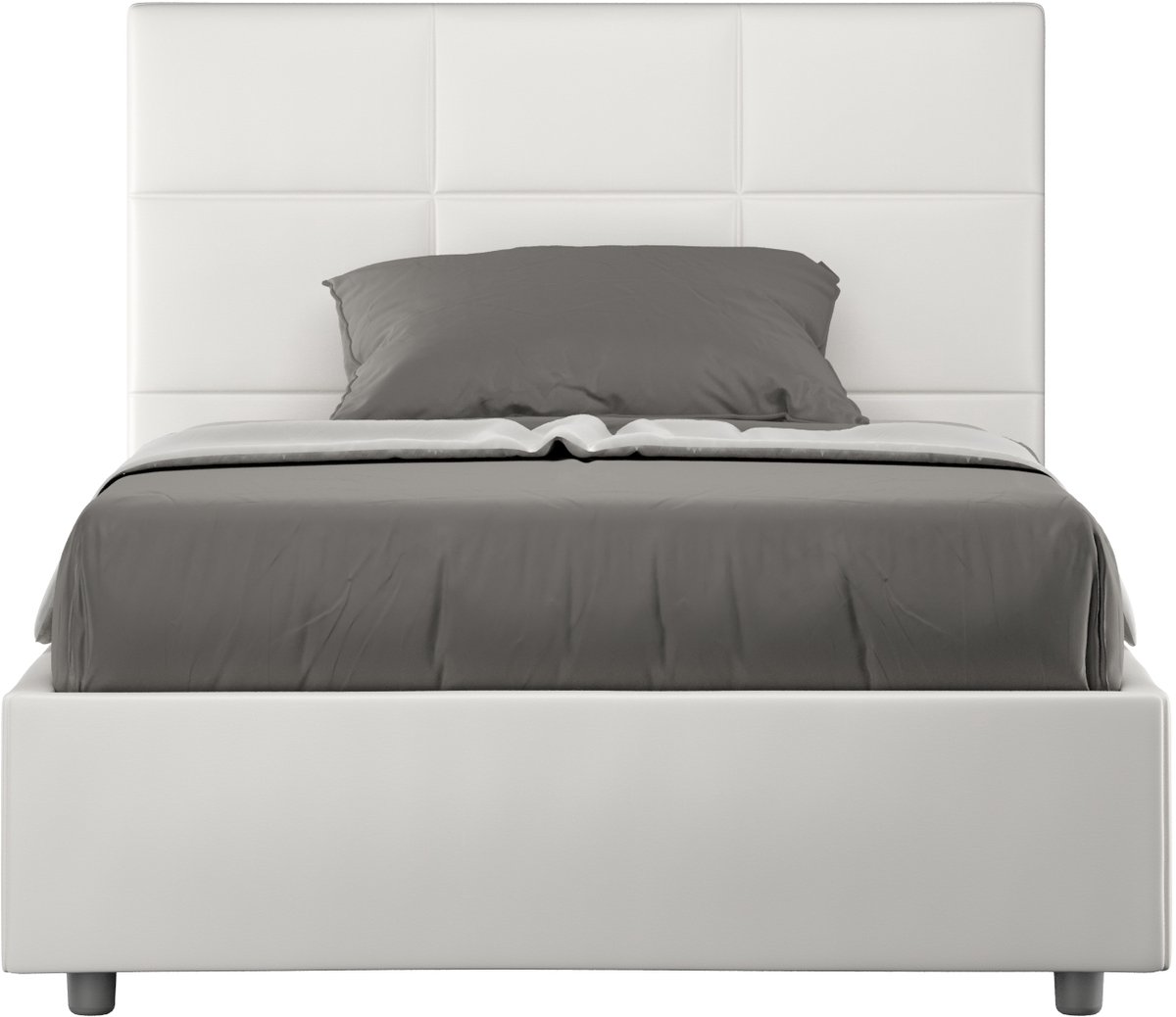 Mika wit queensize bed met gecapitonneerde container 120x200
