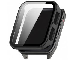Screenprotector case - geschikt voor Garmin Venu X1 - full cover hoesje - gehard glas - volledige bescherming - zwart