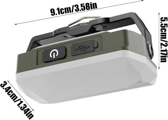 Buitenlamp - LED - Magnetisch - Oplaadbaar - Draagbaar - Noodverlichting - Werklamp -3-Lichtstanden - Outdoor - Camping -Garage — afbeelding 5