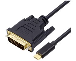 GELLDG Type-C naar DVI-kabel - Type-C naar DVI Kabel Adapter - Mannelijk Type-C naar Mannelijk DVI-D Dual Link- Geschikt voor MacBook, iPad, Dell XPS - Converter voor Monitor, TV, Projector - 1080p Full HD 60Hz - Goud - 1,8 m