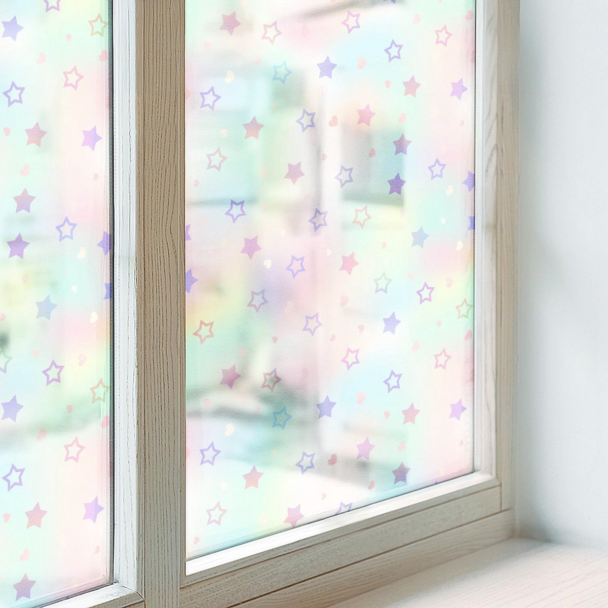 Coloray Privacy Folie Raam - Regenboogpatronen Anti inkijk Folie - 50x100 cm - Roze Privacy Folie Raam - Raamfolie Tegen inkijk Glas in Lood - Voor de slaapkamer, voor de kinderkamer, voor de kledingkast - Raamfolie Zonwering