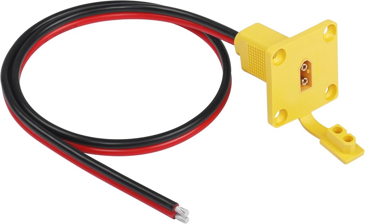 12AWG XT60 Mannelijke Draad met Montagepaneel voor RC Lipo-batterij en FPV-drone – 0,6 m