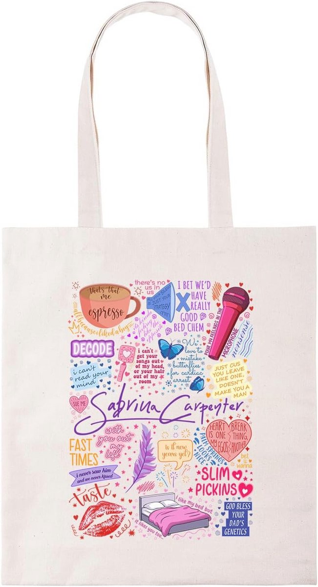 Trendy Herbruikbare Katoenen Shopper met Iconische Pictogram