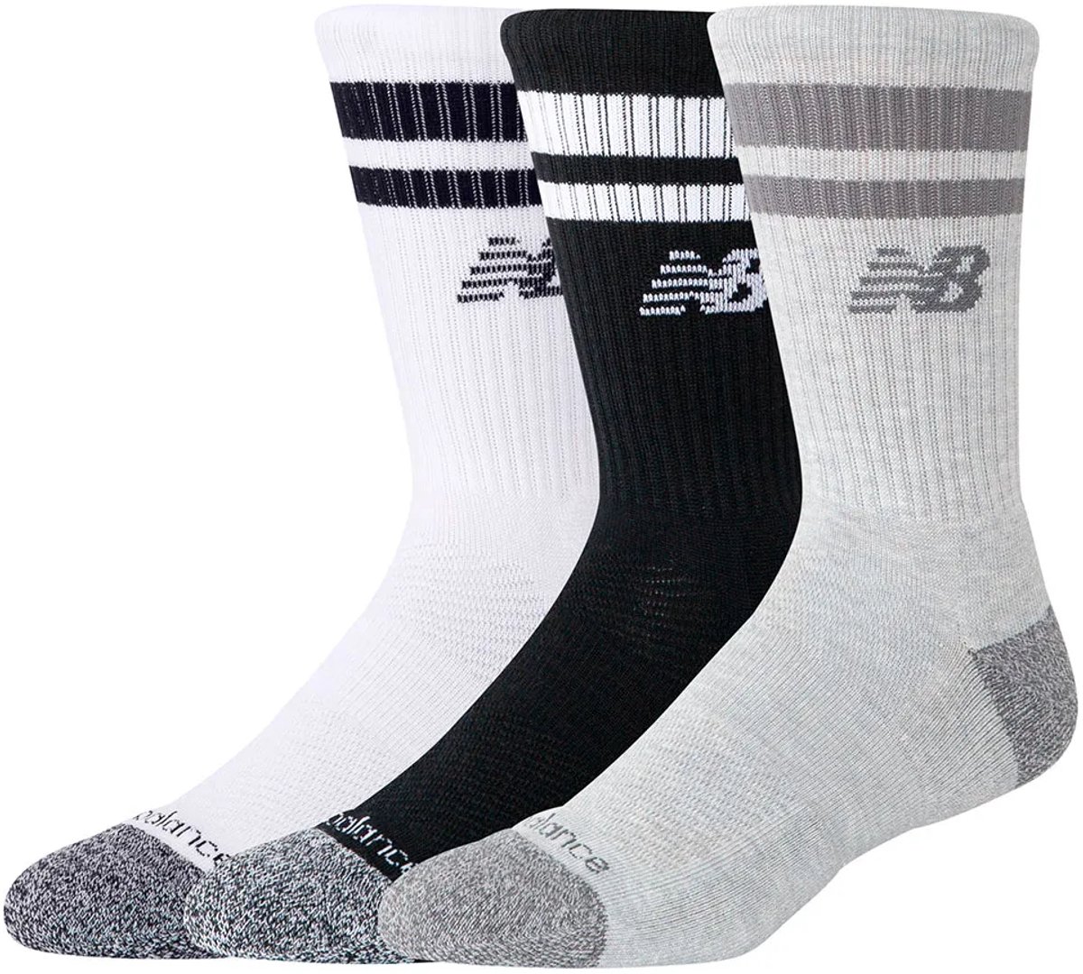 New Balance Active Premium Stripe Crew Sock Unisex Sportsokken - ASSORTED