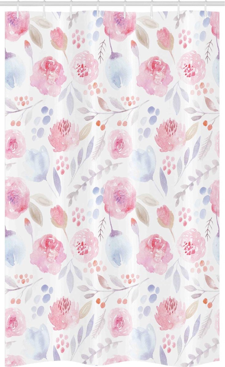 ABAKUHAUS Aquarell – Douchegordijn – Badkamer decoratieve stof 120x180 cm – poederroze en babyblauw