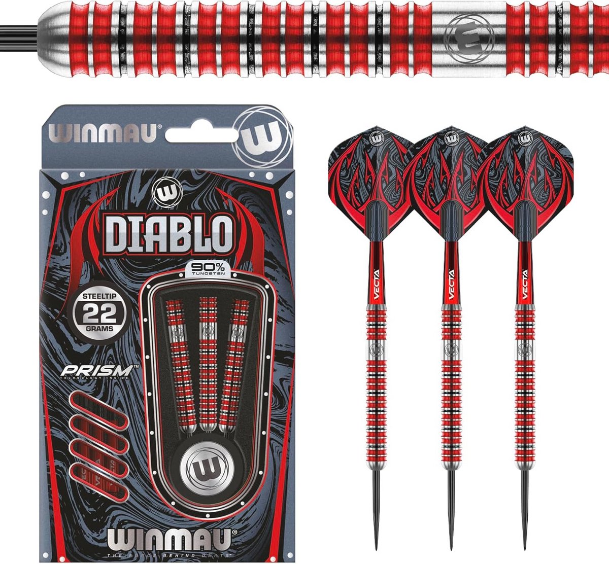 Professionele 24g Steeltip Tungsten Darts Set met Flights en Stems