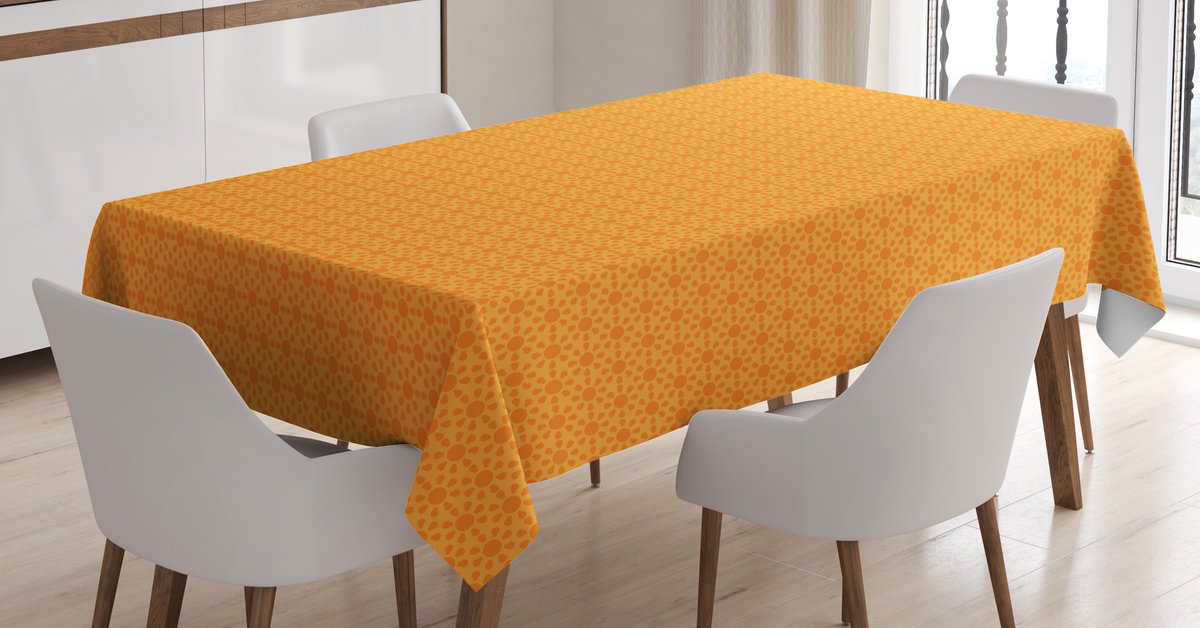 ABAKUHAUS Zon tafelkleed – 140×170 cm – satijn, bleek oranje