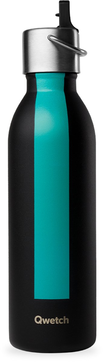 Qwetch - Isothermische fles - Sportserie Zwart- 600ml