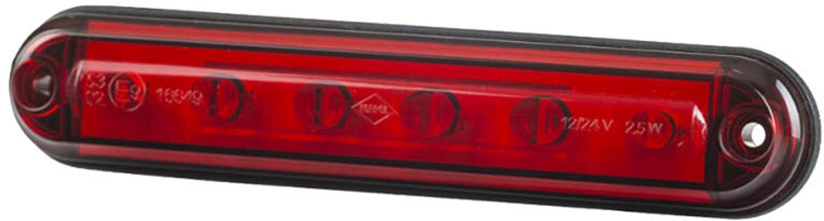 led zijmarkeringslamp universeel rood 4x led - led contourlamp - zijlamp - led breedtelamp