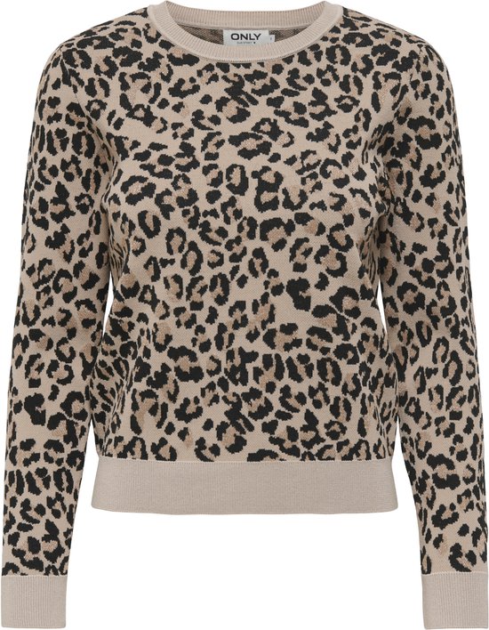 Only Trui Onlpilua Ls Glitter Jq O-neck Cs Kn 15352753 Amphora/black/toatsted Coco/ Silver Glitter Dames Maat - S