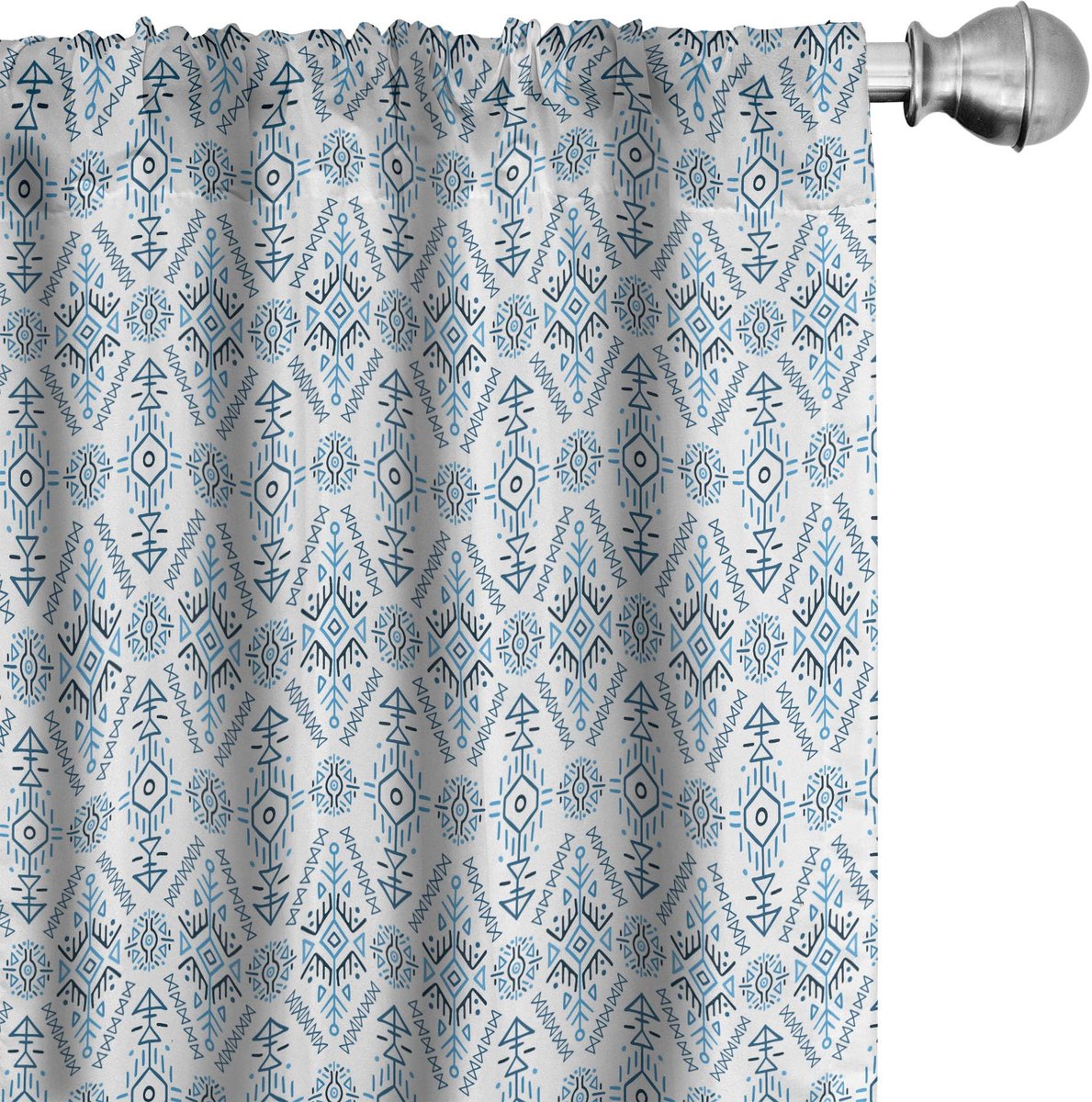 ABAKUHAUS Voorhangen Geometrisch – 2x75x225 cm – Microvezel – Verduisterend Cadetblauw