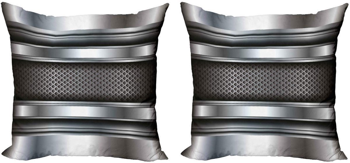ABAKUHAUS Grijs Taupe Kussenhoes Set (2x) – 60x60 cm – Dubbelzijdig bedrukt – Rits Taupe Grijs