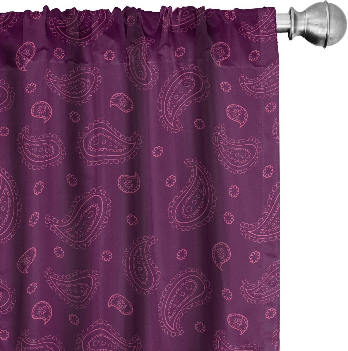 ABAKUHAUS 2x Paneelgordijnen 75x225 cm – Mikrofaser – Plum & Rosa