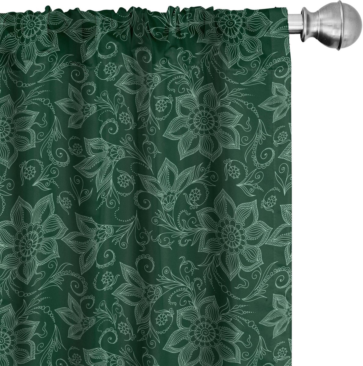 ABAKUHAUS Paisley gordijnen – 2x75x175 cm – microvezel – halfverduisterend – Smaragd & Zeegroen