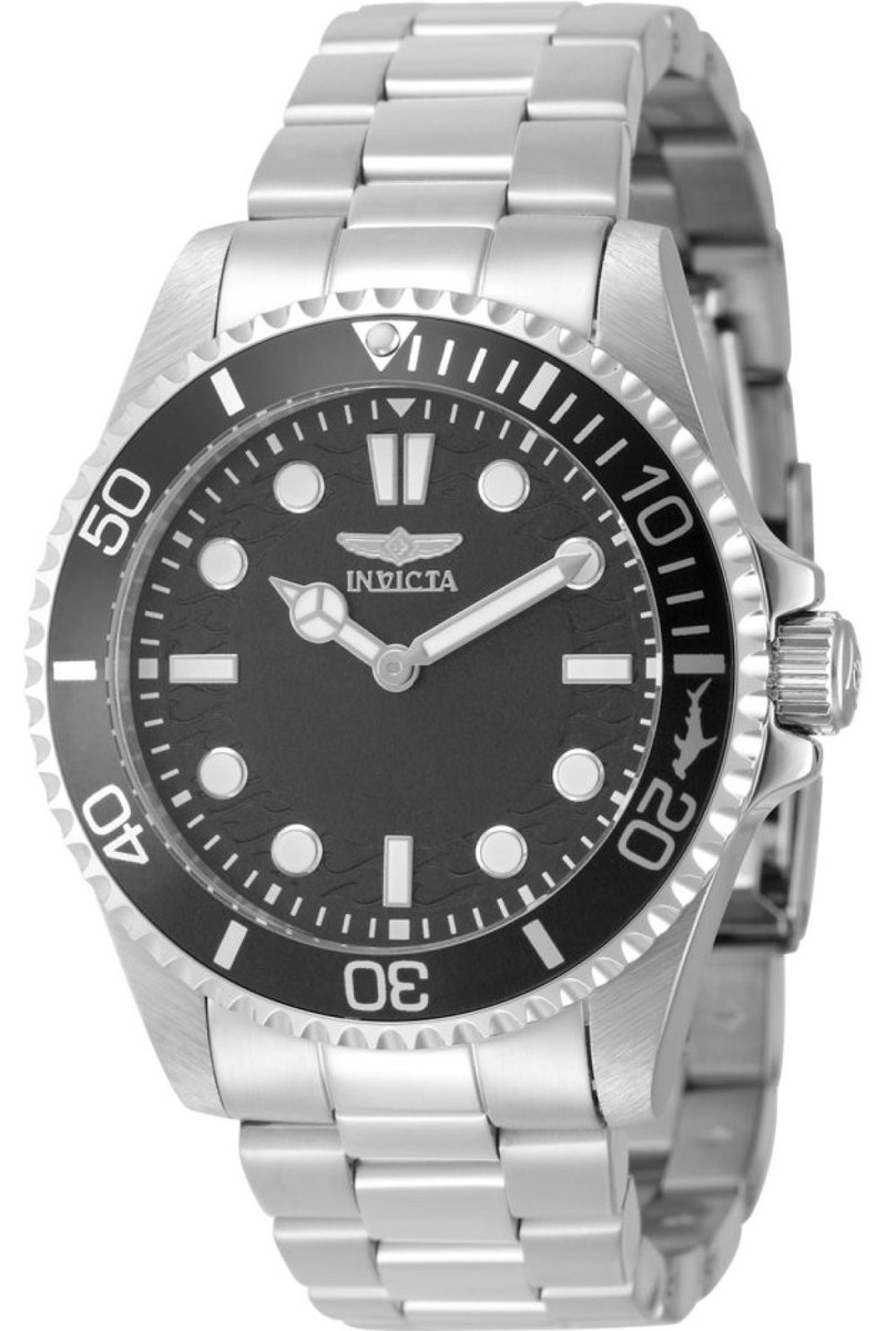 Invicta Pro Diver 49703 Heren Horloge - Waterdicht - Analoog - Quartz Uurwerk - Roestvrij Staal met grijze Wijzerplaat - 43mm