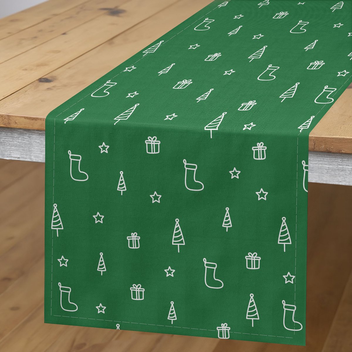 ABAKUHAUS Tafelloper Wit 40x180 cm – 100% Polyester, Machinewasbaar