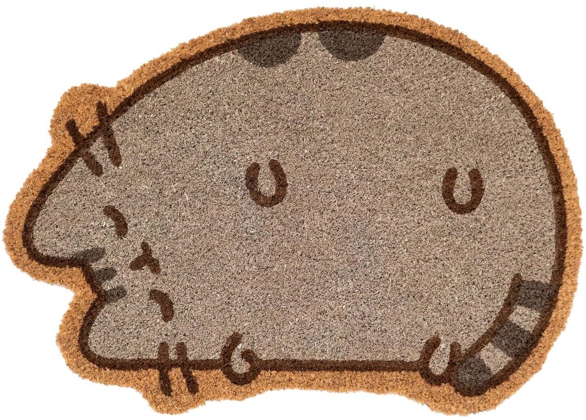Pusheen, Decoratieve deurmat in de vorm van een kat 40x60cm antislip, Bruin