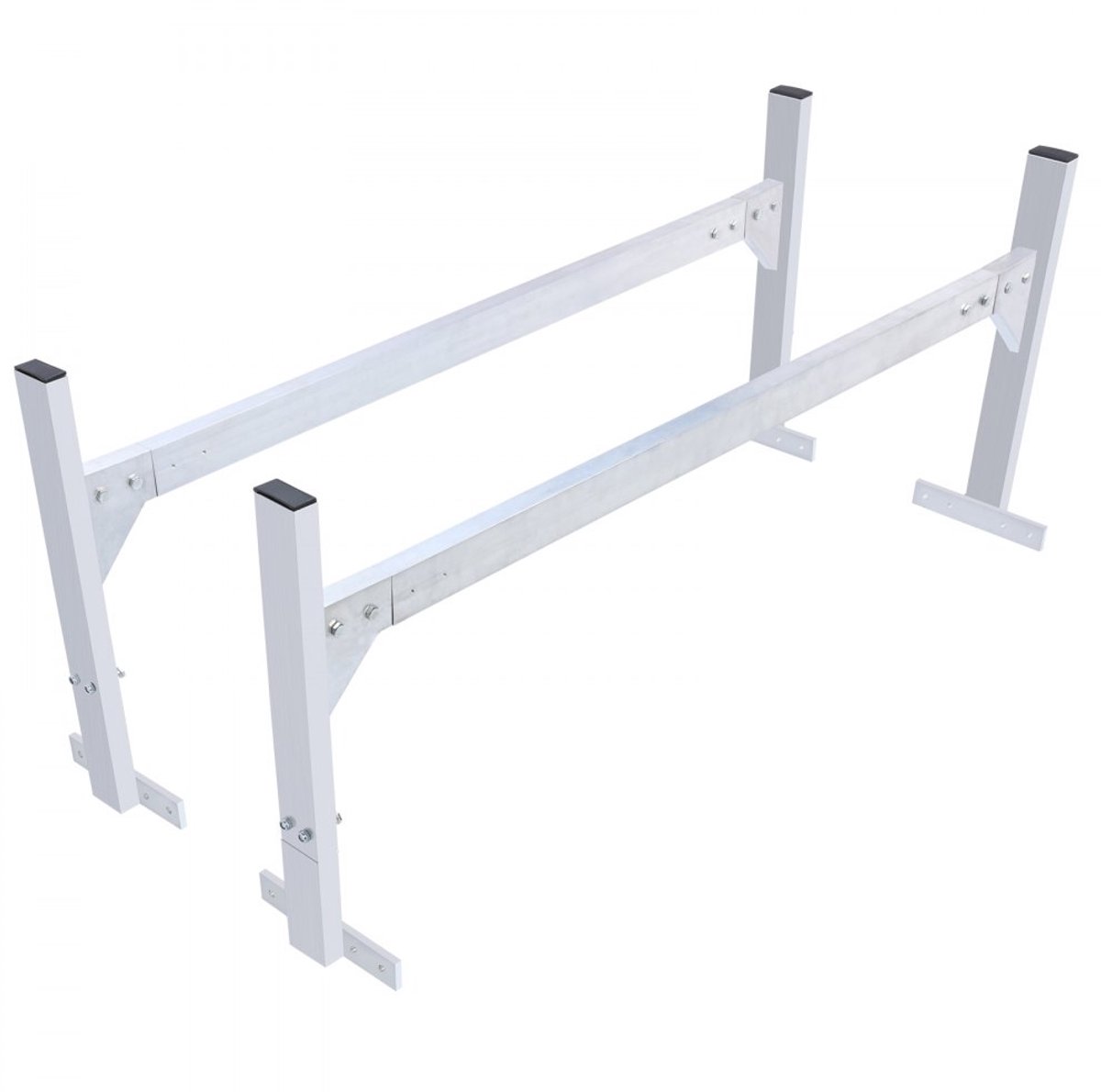 Dakdrager Imperiaal - Ladderrek Set Voor Pick-up - Set Van 2 - Verstelbare Lengte 30–206 cm - Verstelbare Hoogte 15–23 cm - Draagvermogen 181 kg - Aluminium, Corrosiebestendig
