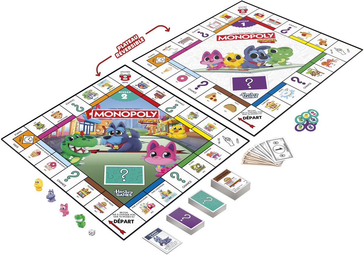 Monopoly Junior-bordspel - 2 spellen in 1 - Fransie Editie — afbeelding 13