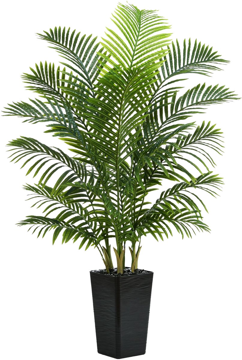 Unyqoos Levensechte kunstpalm van 150 cm voor interieurdecoratie en sfeer Zwart